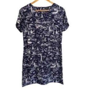 Alfani Navy & White Sailboat Print Dress 10